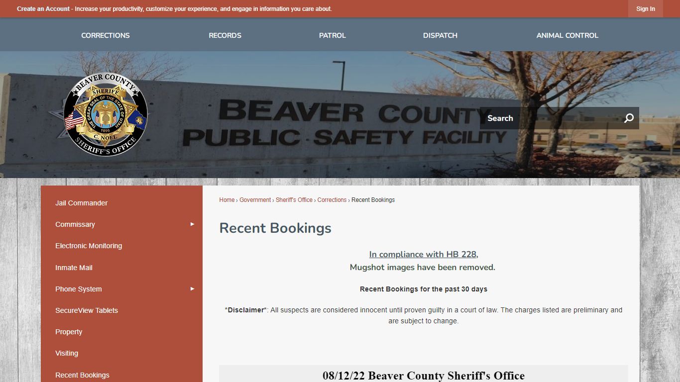 Recent Bookings | Beaver County, UT - Official Website