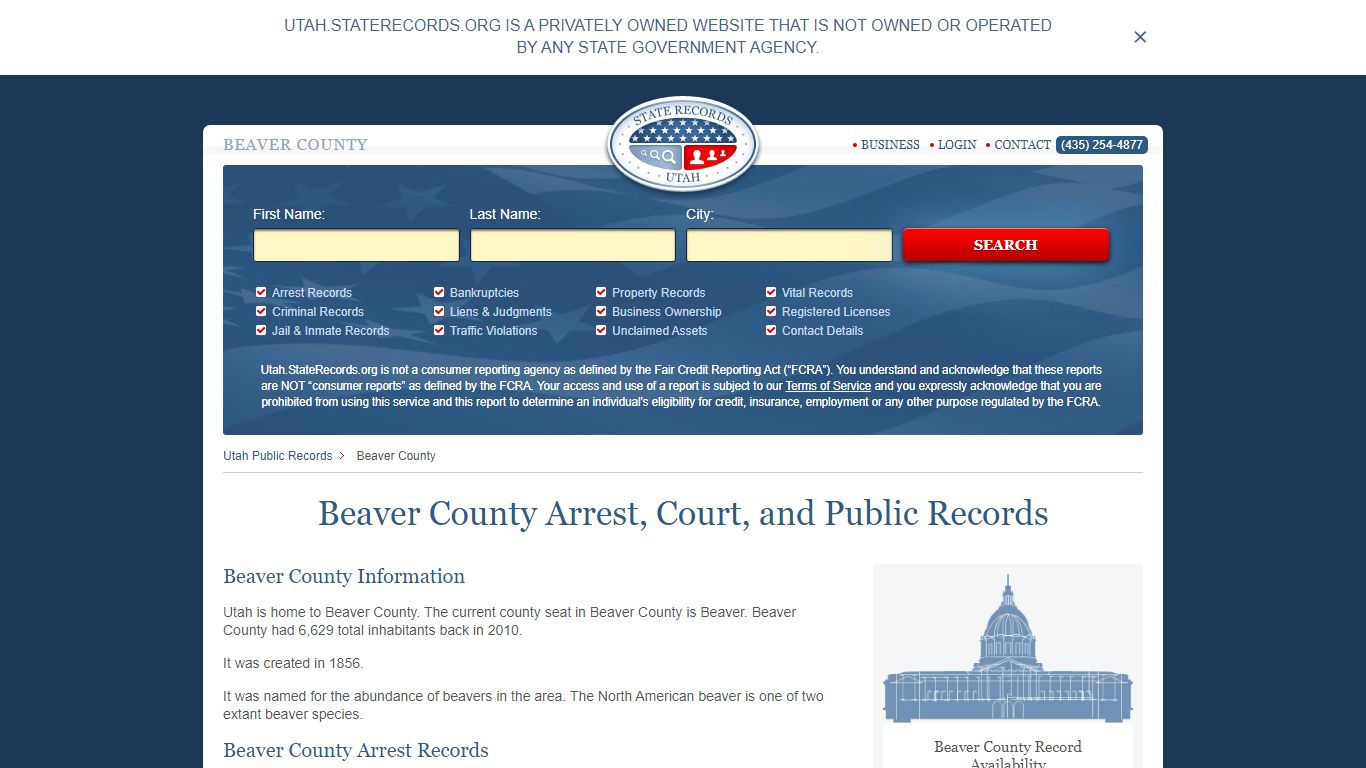 Beaver County Arrest, Court, and Public Records